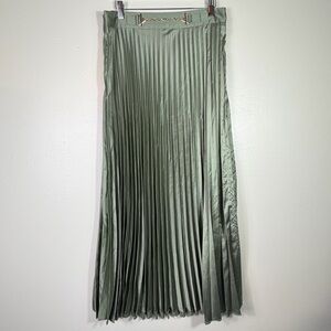 SHEIN Sage Green Pleated Maxi Skirt